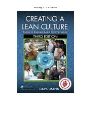DOWNLOAD Creating a Lean Culture