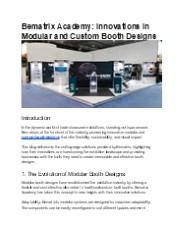 Bematrix Academy: Innovations in Modular and Custom Booth Designs