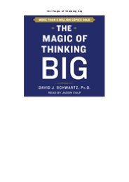 DOWNLOAD(PDF) The Magic of Thinking Big