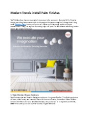 Explore Trends in Wall Paint Finishes