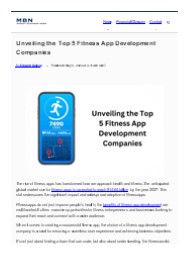 Unveiling the Top 5 Fitness App Development Companies