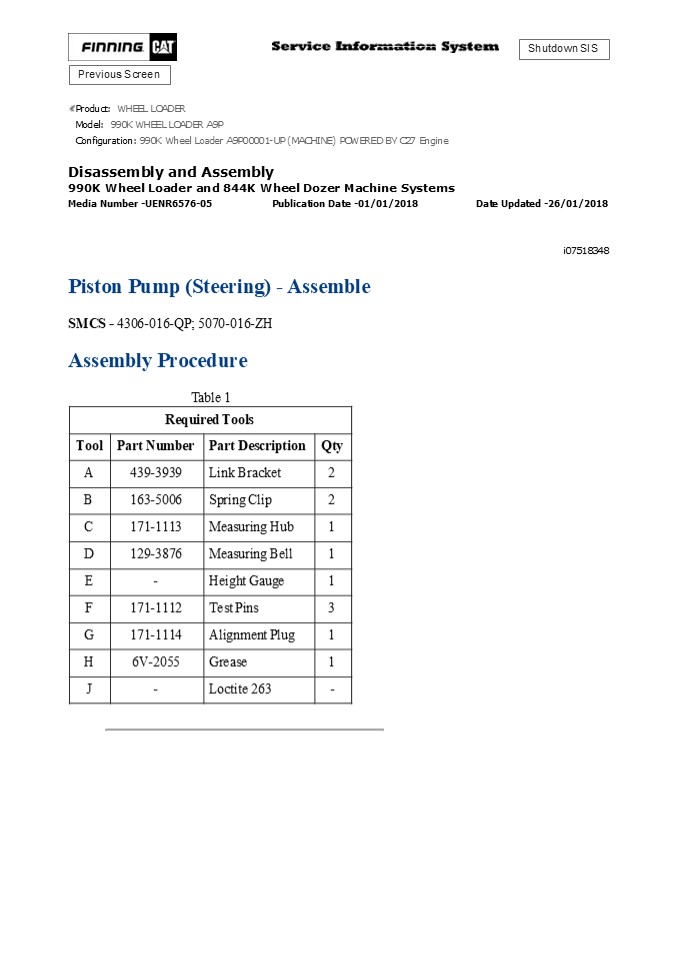 Caterpillar Cat 990K Wheel Loader (Prefix A9P) Service Repair Manual Instant Download