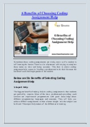 6 Benefits of Choosing Coding Assignment Help