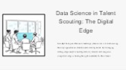 Data Science in Talent Scouting: The Digital Edge