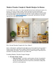 Modern Wooden Temple & Mandir Designs for Homes