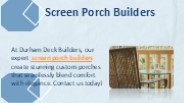 Screen Porch Builders