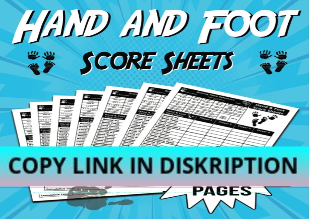 K Score Hand PPT – PDF DOWNLOAD Hand And Foot Score Sheets: 200 Large Hand and ...