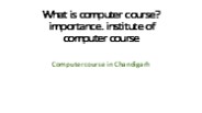 Computer course in chandigarh