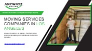 Moving Services Companies in Los Angeles