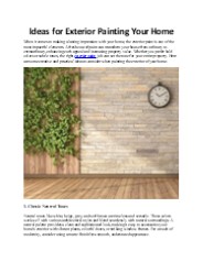 Ideas for Exterior Painting Your Home