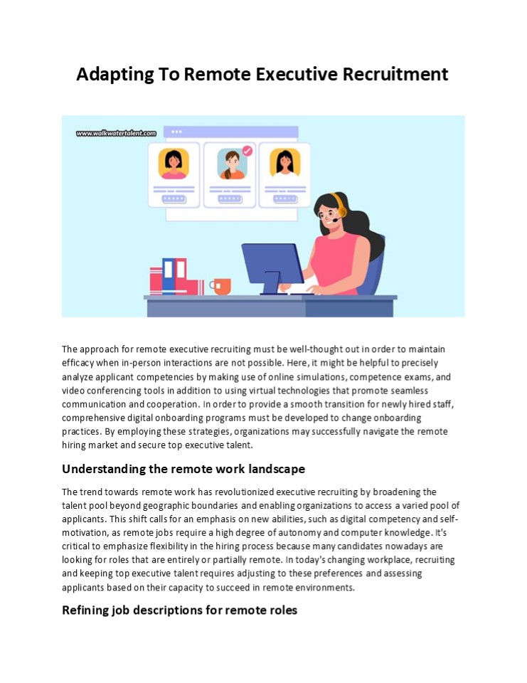Adapting To Remote Executive Recruitment