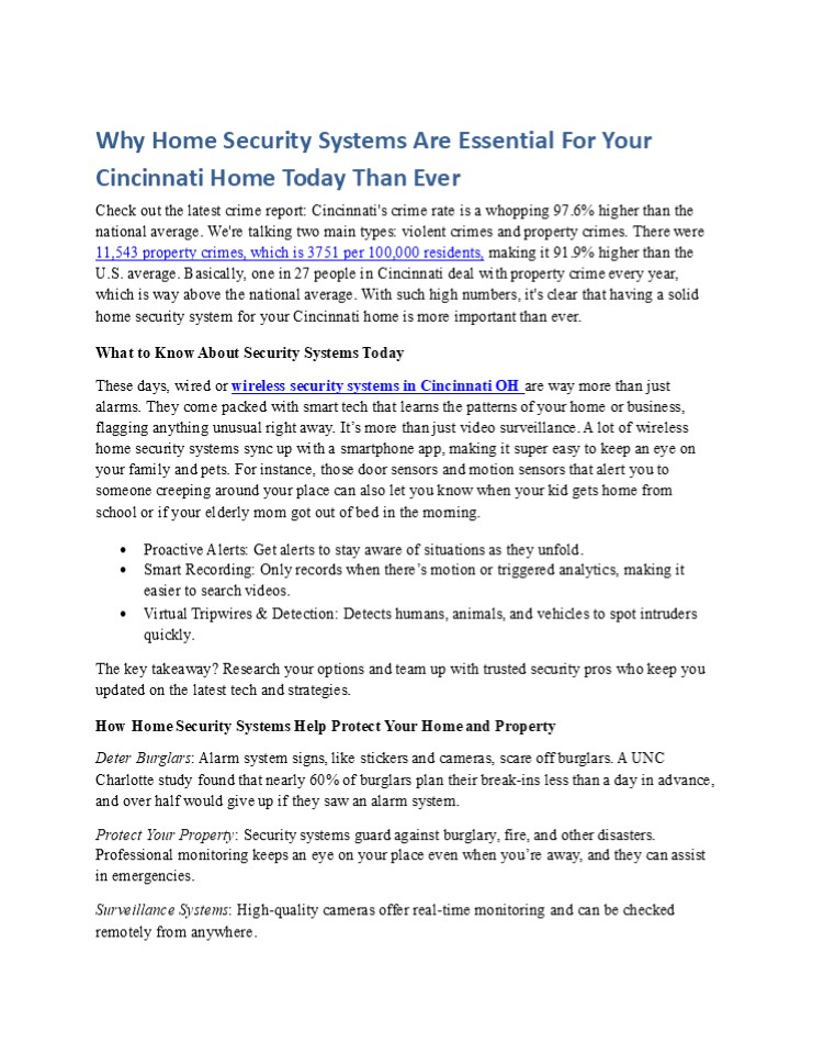 Why Home Security Systems Are Essential For Your Cincinnati Home Today ...