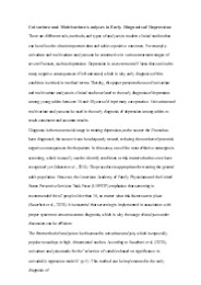 Univariate and Multivariate Analyses in Early Diagnosis of Depression