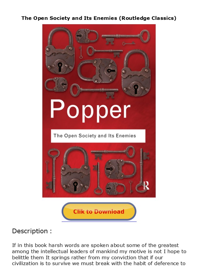 PDF The Open Society and Its Enemies (Routledge Classics)