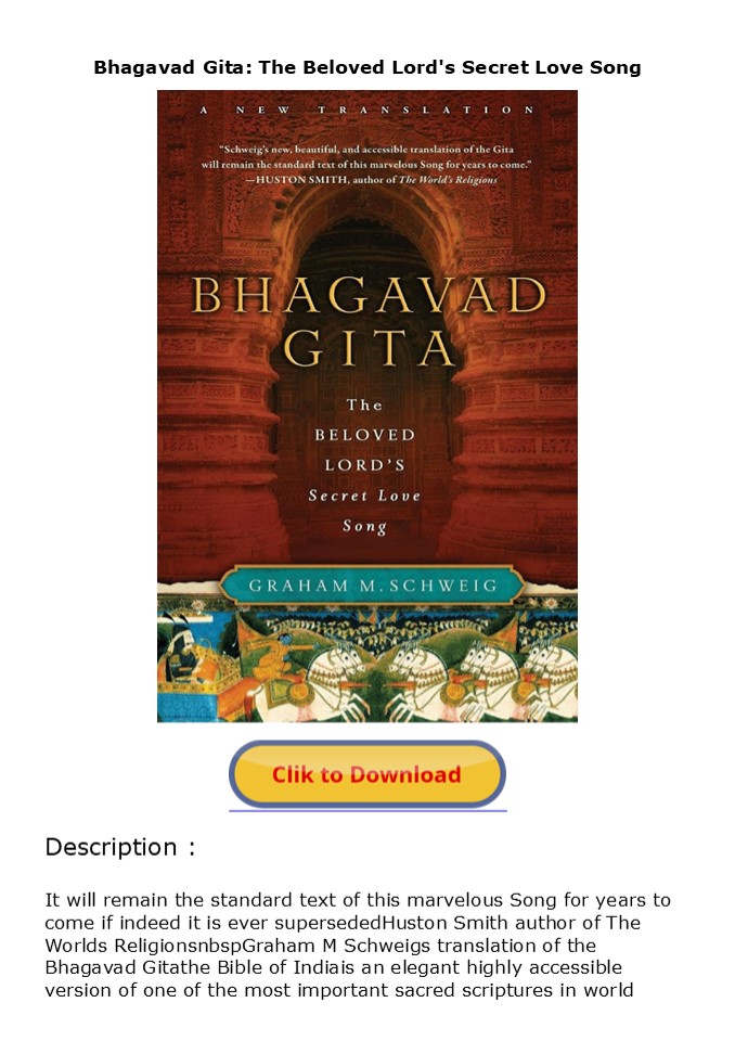 PDF Bhagavad Gita: The Beloved Lord's Secret Love Song