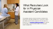 What Recruiters Look for When Interviewing Physician Assistant