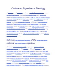 Customer Experience Strategy