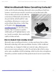 What Are Bluetooth Noise Cancelling Earbuds?