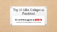 Top 10 MBA Colleges in Faridabad
