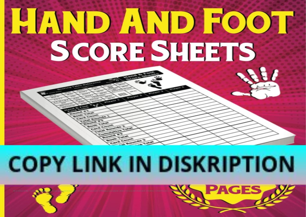 K Score Hand PPT – PDF Read Online Hand And Foot Score Sheets: 200 Large Hand a ...