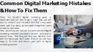 Common Digital Marketing Mistakes