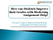 Improve Grades with Marketing Assignment Help