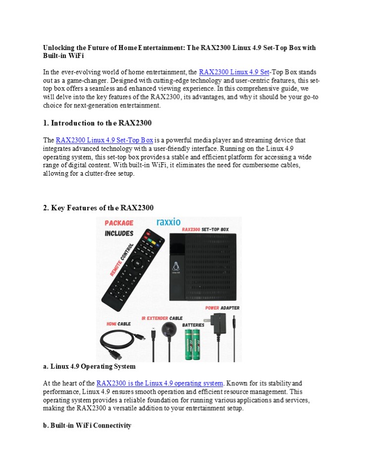 RAX2300 Linux 4.9 Set-Top Box with Built-in WiFi (1)