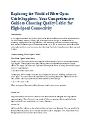 fiber optic cable suppliers
