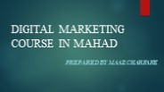 Digital Marketing Course In Mahad | Raigad