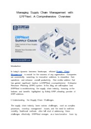 Title: Unlocking Supply Chain Success with ERPNext