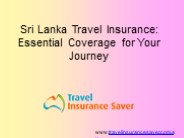 Sri Lanka Travel Insurance