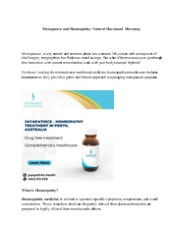 Menopause and Homeopathy: Natural Hormonal Harmony