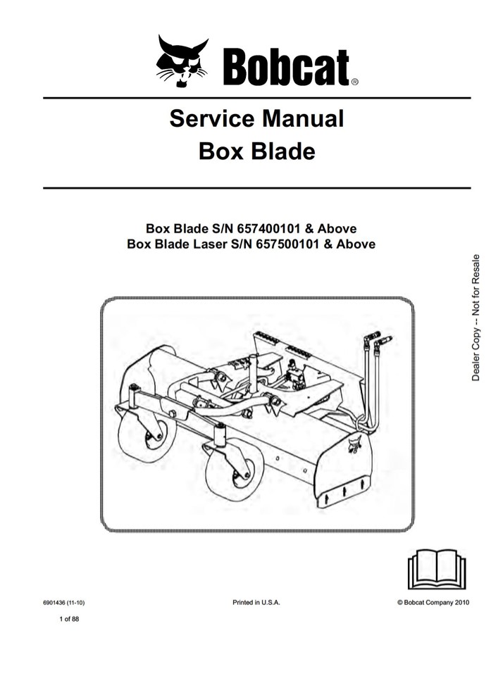 Bobcat Box Blade Service Repair Manual Instant Download