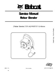 Bobcat Rebar Bender Service Repair Manual Instant Download