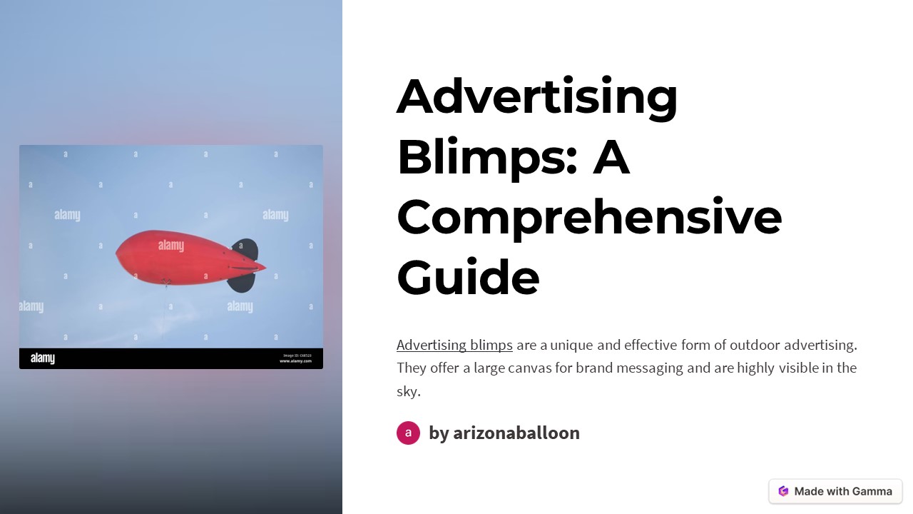 Advertising Blimps: A Comprehensive Guide