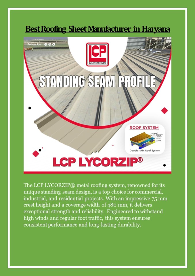 Metal Roof Sheet Manufacturer in Haryana