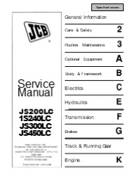 JCB JS200LC JS240LC JS300LC JS450LC TRACKED EXCAVATOR Service Repair Manual Instant Download