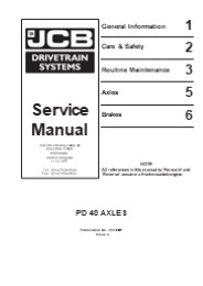 JCB PD40 Axles Service Repair Manual Instant Download