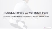 Introduction to Lower Back Pain