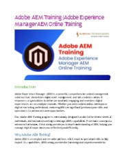 Adobe AEM Training  Adobe Experience Manager AEM Online Trai