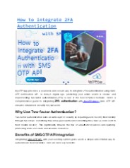 How to Integrate 2FA Authentication By MyOTP.App