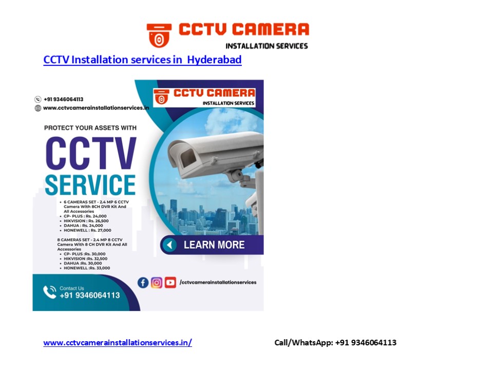 Best CCTV Installation Services Near me Hyderabad