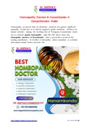 Homeopathy Doctors in Hanamkonda
