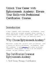 Ephysioneeds Academy