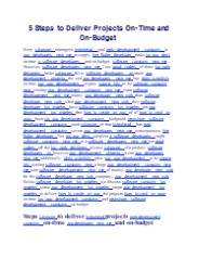 5 Steps to Deliver Projects On-Time and On-Budget