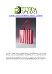 Jute Printed Bags Promotional Long Handle