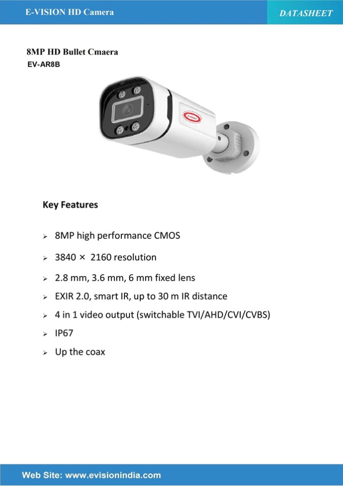 8 MP HD Bullet camera
