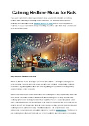Calming Bedtime Music for Kids