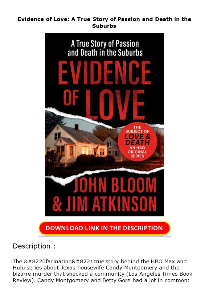 PPT PDF Evidence of Love A True Story of Passion and Death in the