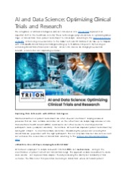 AI and Data Science: Optimizing Clinical Trials and Research